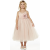 Blush Pink Pleated Tulle Tea Length Timeless Flower Girl Dress